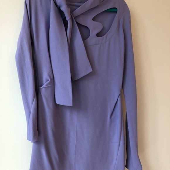 Celine Lilac Assymetrical Cutout Mini Dress - Picture 2 of 5